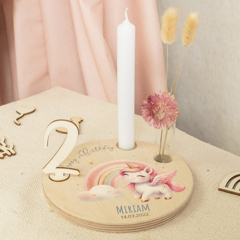 Bedruckter Geburtstagsteller für Kinder - Einhorn