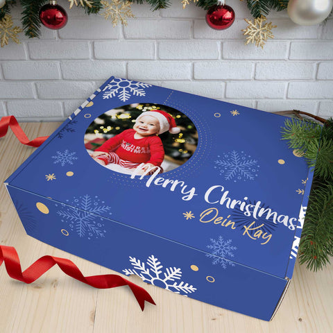 Personalisierte DIY Geschenkbox Fotomotiv Kreis mit Foto & Namen