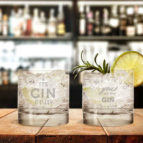 2er Set Montana GIN-Gläser "Its GIN O-Clock" & "You are the GIN to my love"