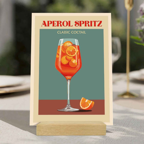 Holzschild mit Aperol Spritz Motiv - Geschenk für Aperol Liebhaber