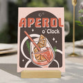 Holzschild mit Aperol Spritz Motiv - Aperol O Clock - Geschenk für Aperol Liebhaber