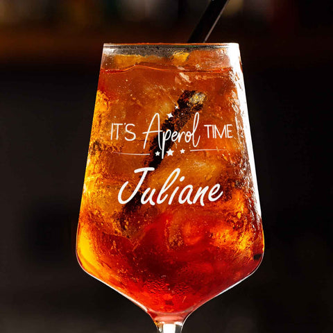 Leonardo Weinglas mit Gravur - "It's Aperol Time" mit Wunschname