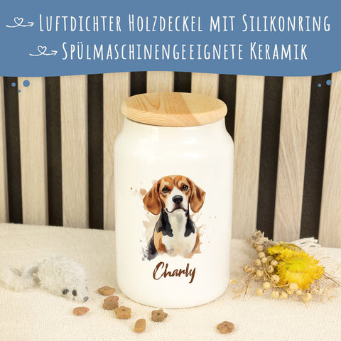 Leckerlidose für dein Haustier - Hunderassen - Personalisiert mit Namen
