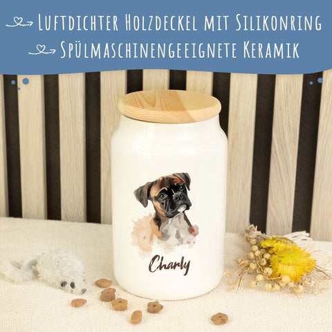 Leckerlidose für dein Haustier - Hunderassen - Personalisiert mit Namen
