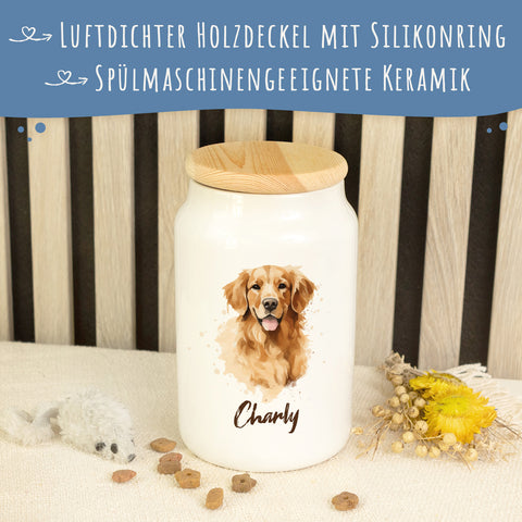 Leckerlidose für dein Haustier - Hunderassen - Personalisiert mit Namen