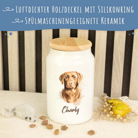 Leckerlidose für dein Haustier - Hunderassen - Personalisiert mit Namen