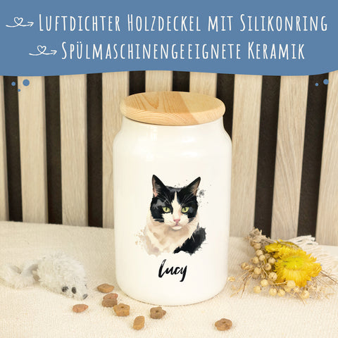 Leckerlidose für dein Haustier - Katzenrassen - Personalisiert mit Namen