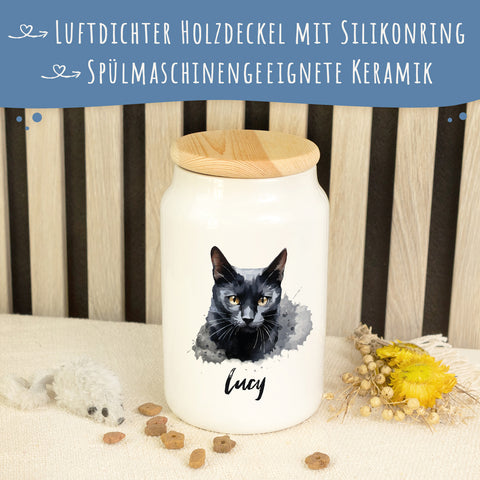 Leckerlidose für dein Haustier - Katzenrassen - Personalisiert mit Namen