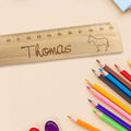 Personalisiertes Lineal mit Gravur - Zur Einschulung mit Bauernhof Motiven