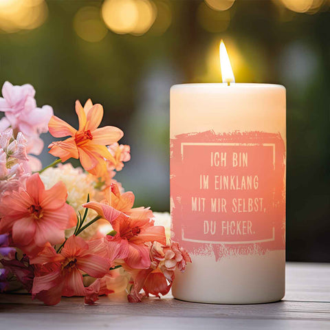 Kleine Kerze mit Spruch "Im Einklang mit mir selbst"