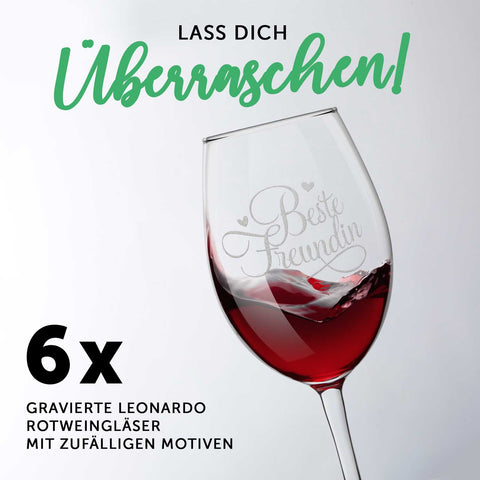 Leonardo Weinglas Mystery Box - 6 zufällig gravierte Gläser