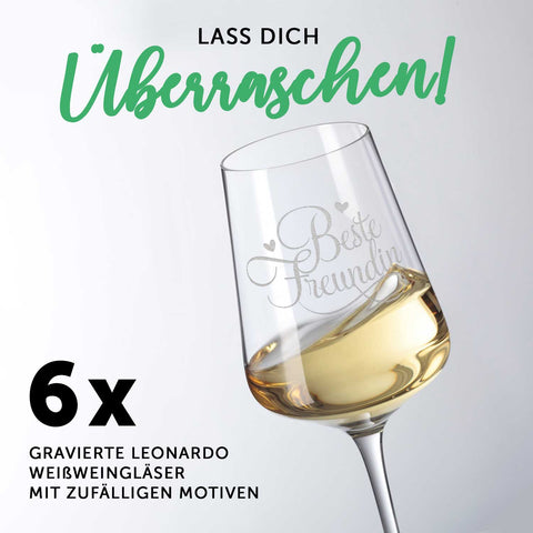 Leonardo Weinglas Mystery Box - 6 zufällig gravierte Gläser