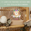 Kinder LED Nachtlicht mit Sockel aus Holz - "Blumenkreis" GRAVURZEILE – Bild 35
