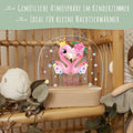 Kinder LED Nachtlicht mit Sockel aus Holz - "Blumenkreis" GRAVURZEILE – Bild 5