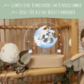 Kinder LED Nachtlicht mit Sockel aus Holz - "Mond Tiere" GRAVURZEILE – Bild 25