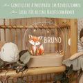 Kinder LED Nachtlicht mit Sockel aus Holz - "Waldtiere" GRAVURZEILE – Bild 10