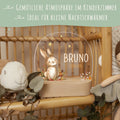 Kinder LED Nachtlicht mit Sockel aus Holz - "Waldtiere" GRAVURZEILE – Bild 15