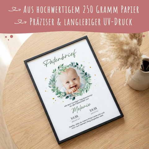 Personalisiertes Poster - Patenbrief - Personalisiertes Geschenk mit Foto
