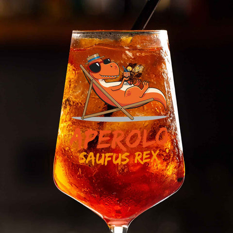 Leonardo Weinglas mit UV-Druck - "Aperolo Saufus Rex"