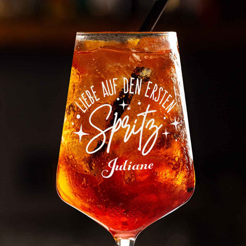 Leonardo Weinglas mit Gravur - "Liebe auf den ersten Spritz" mit Name