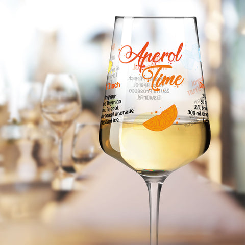 Leonardo Weinglas mit UV Druck "Aperol Rezepte" - 360° Gravur