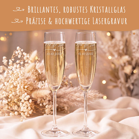 Leonardo Gläser mit Gravur im "Wedding Love" Design als Set