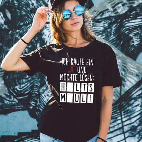 Bedrucktes T-Shirt für Damen - Ich kaufe ein A