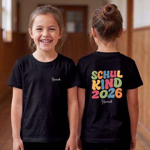 Kinder T-Shirt Schulkind 2026 in Schwarz - Ansicht