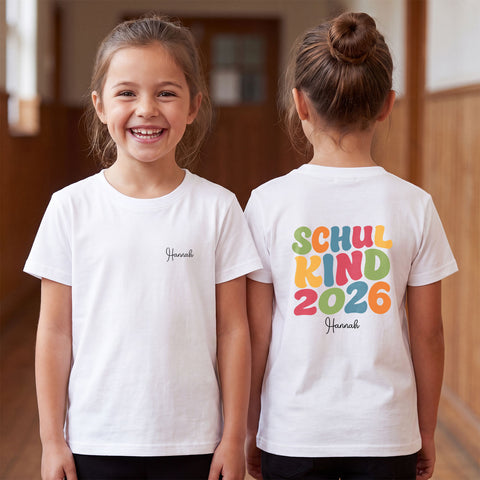 Kinder T-Shirt Schulkind 2026 in Weiß - Ansicht
