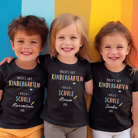 Personalisiertes Kinder T-Shirt - Machs gut Kindergarten