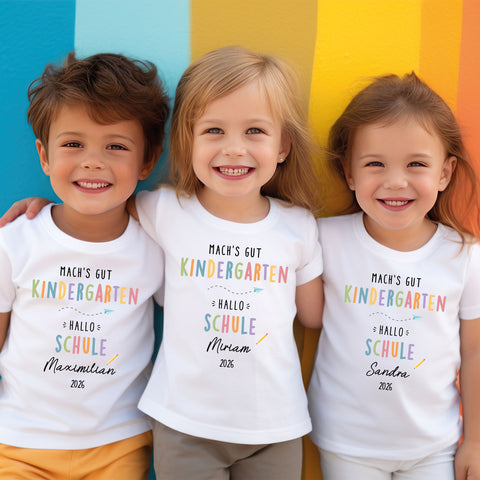 Personalisiertes Kinder T-Shirt - Machs gut Kindergarten