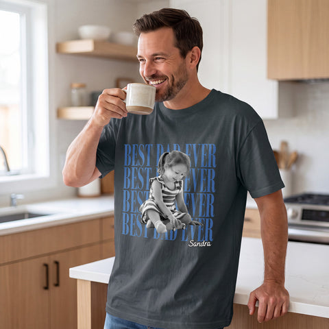 Personalisiertes Oversized T-Shirt - Best Dad Ever