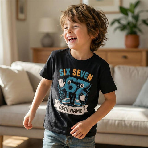 Personalisiertes Kinder T-Shirt - 67 Six Seven