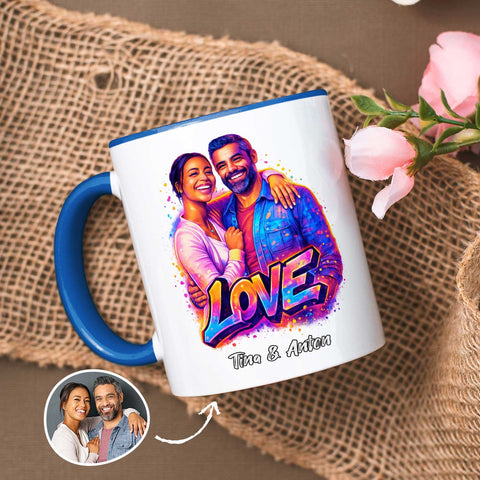 Bedruckte Tasse im Streetart Stil - Foto Love - Personalisiert mit eigenem Bild