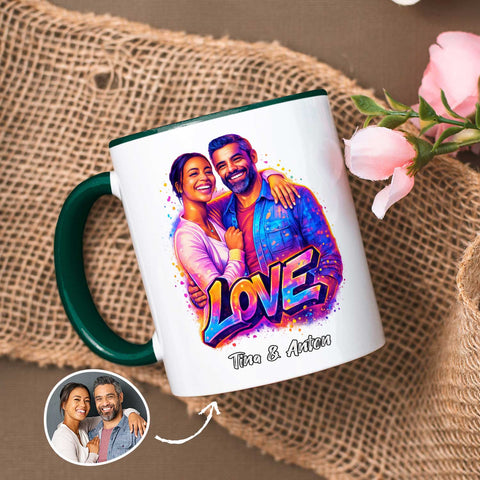 Bedruckte Tasse im Streetart Stil - Foto Love - Personalisiert mit eigenem Bild