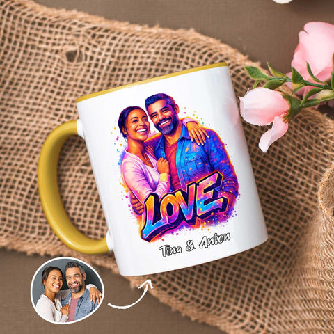 Bedruckte Tasse im Streetart Stil - Foto Love - Personalisiert mit eigenem Bild