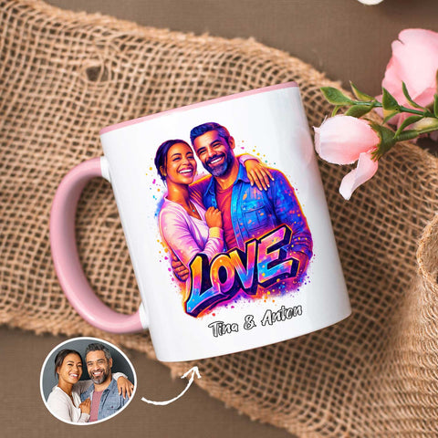 Bedruckte Tasse im Streetart Stil - Foto Love - Personalisiert mit eigenem Bild