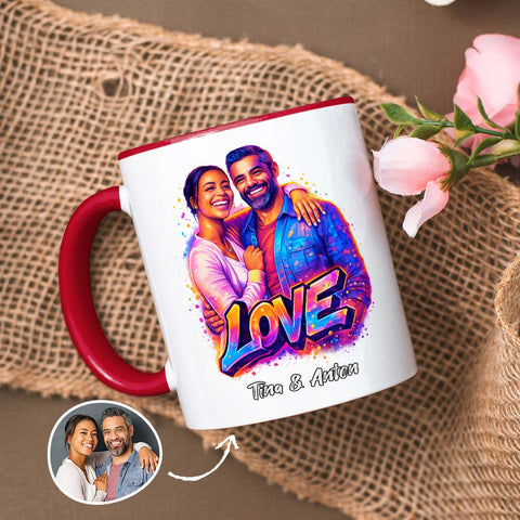 Bedruckte Tasse im Streetart Stil - Foto Love - Personalisiert mit eigenem Bild