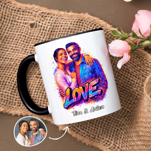Bedruckte Tasse im Streetart Stil - Foto Love - Personalisiert mit eigenem Bild