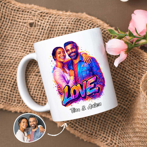 Bedruckte Tasse im Streetart Stil - Foto Love - Personalisiert mit eigenem Bild