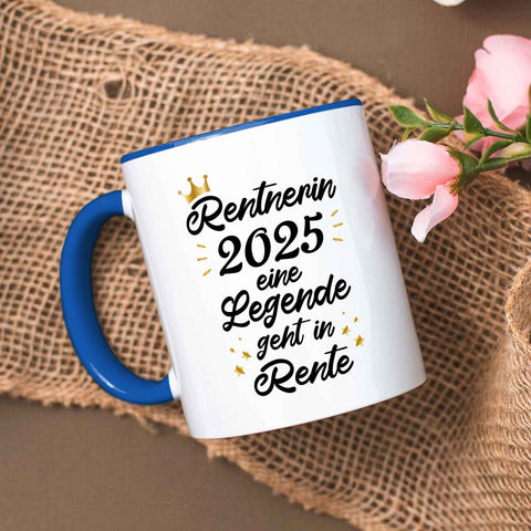 Bedruckte Tasse mit Spruch Rentner/Rentnerin 2025