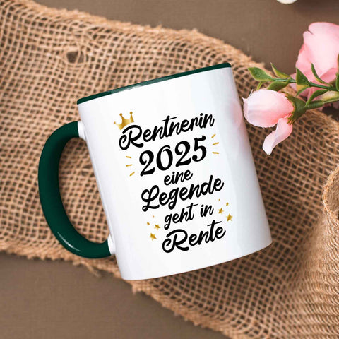Bedruckte Tasse mit Spruch Rentner/Rentnerin 2025