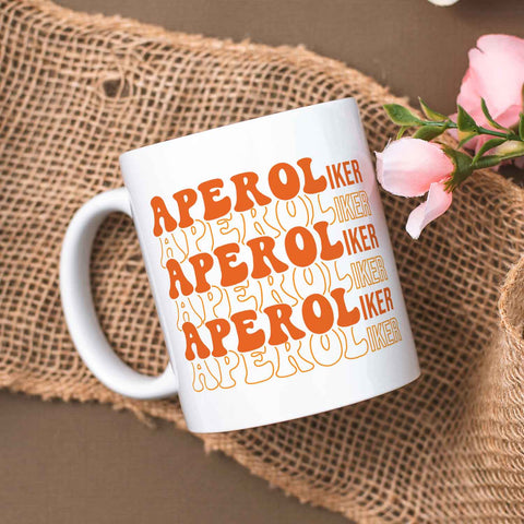 Bedruckte Tasse mit Aperol Spritz Motiv - Aperoliker - Aperol Geschenk für Frauen und Männer
