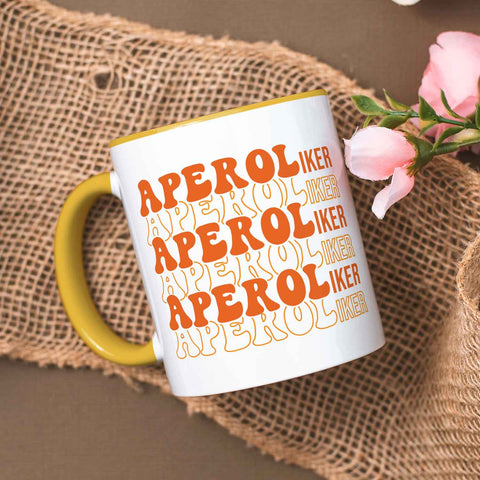 Bedruckte Tasse mit Aperol Spritz Motiv - Aperoliker - Aperol Geschenk für Frauen und Männer