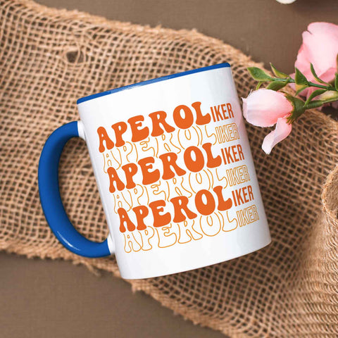 Bedruckte Tasse mit Aperol Spritz Motiv - Aperoliker - Aperol Geschenk für Frauen und Männer