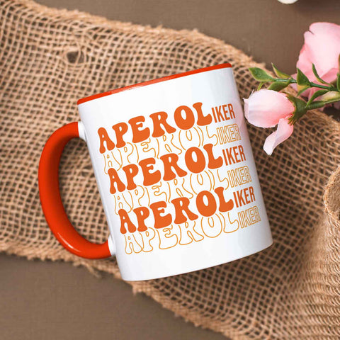 Bedruckte Tasse mit Aperol Spritz Motiv - Aperoliker - Aperol Geschenk für Frauen und Männer