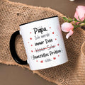 Bedruckte Tasse mit Spruch Finanzielle Belastung