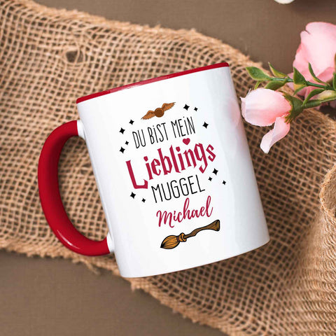 Bedruckte Tasse mit Spruch - Du bist mein Lieblingsmuggel mit Namen