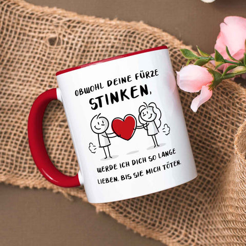 Bedruckte Tasse mit Spruch - Deine Fürze stinken