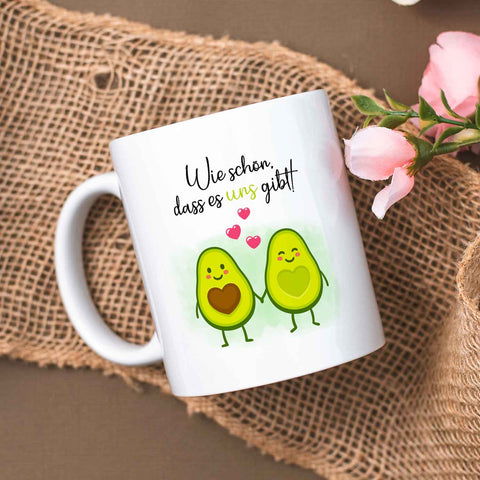 Bedruckte Tasse mit Spruch - Avocado Love